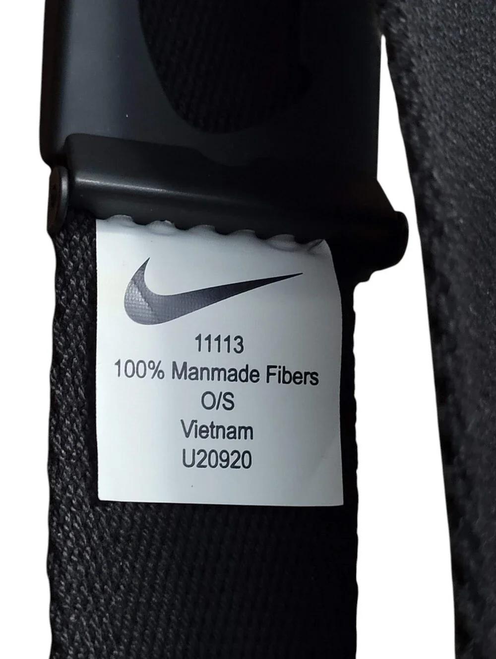 Nike Web Belt Black White Swoosh Adjustable One Size Unisex